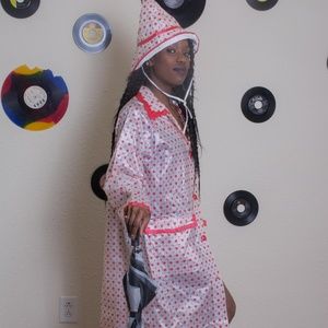 Vintage Polka Dot Rain Coat set, with Hat